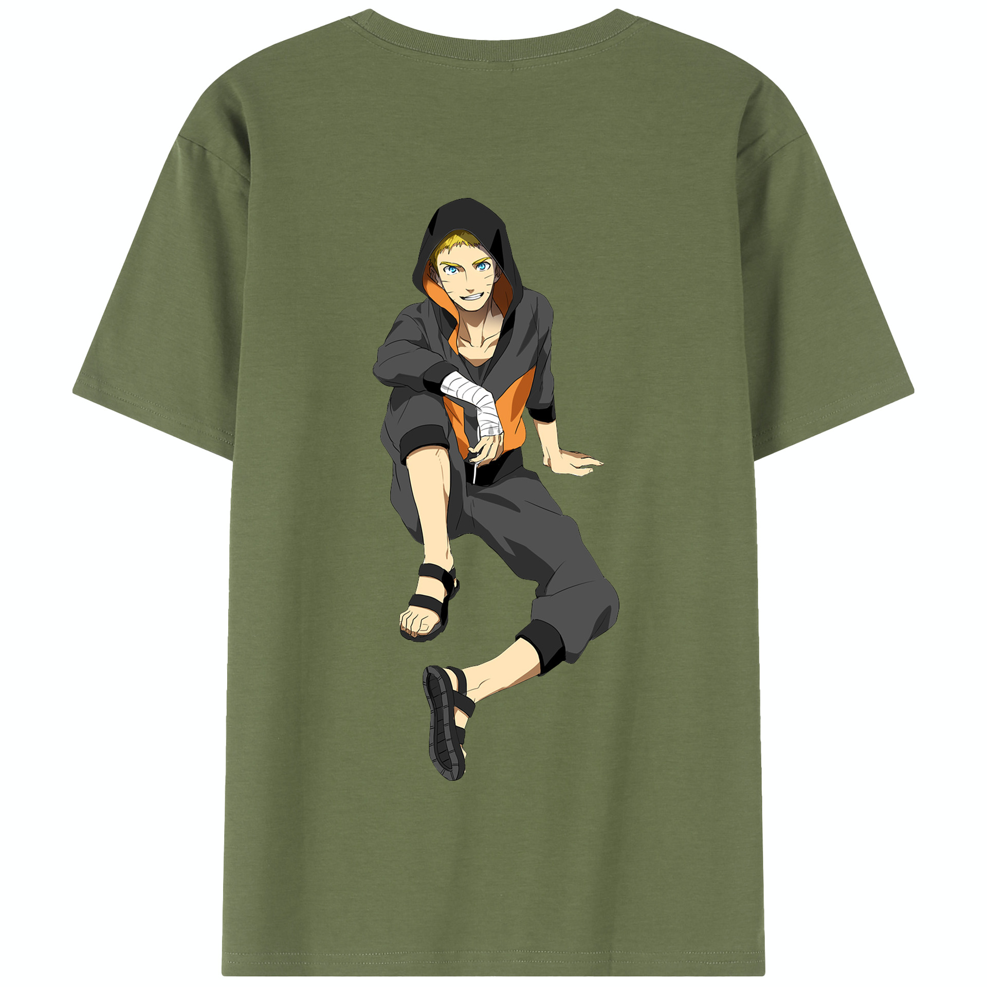 （画像用） NARUTO -ナルト- うずまき ナルト Uzumaki Naruto 綿100％半袖Tシャツ（背面プリント）